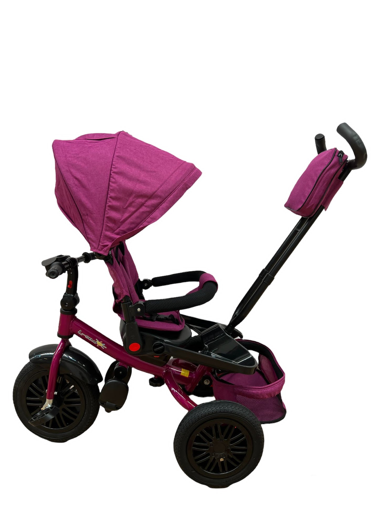 Tricicleta cu roti cauciuc,  pozitie de somn, scaun rotativ si muzica distractiva, MOV 6088TR ,