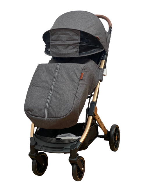 Carucior sport, cu inchidere compacta, sistem troller, pozitie somn si protectie vreme rece, GRI