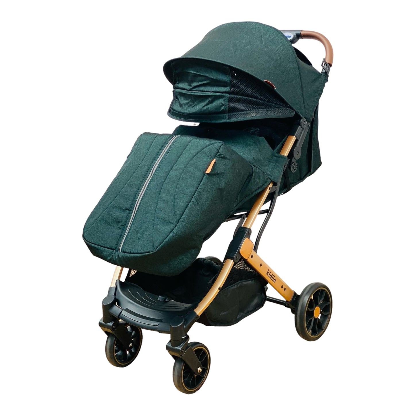 Carucior sport, cu inchidere compacta, sistem troller, pozitie somn si protectie vreme rece, VERDE