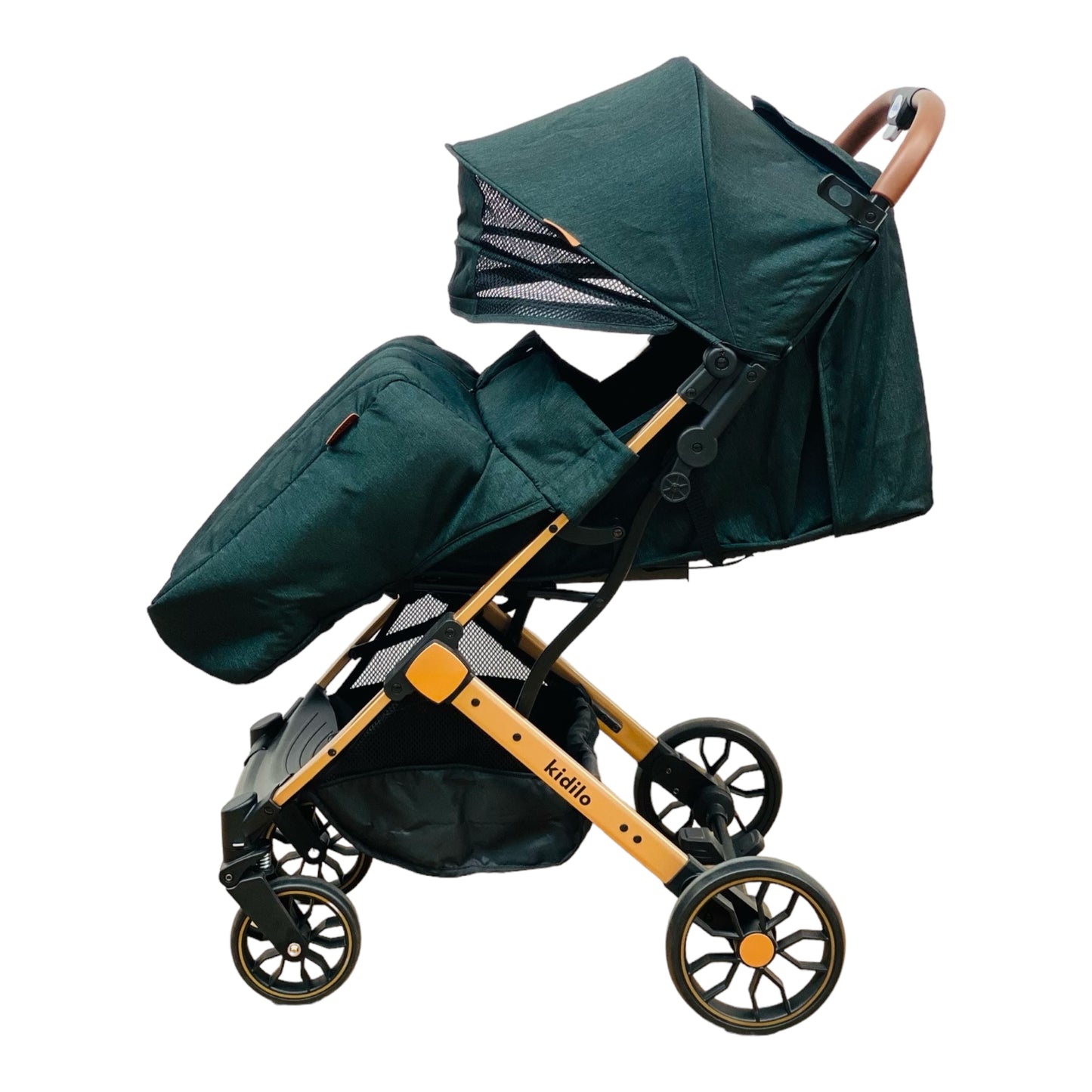 Carucior sport, cu inchidere compacta, sistem troller, pozitie somn si protectie vreme rece, VERDE