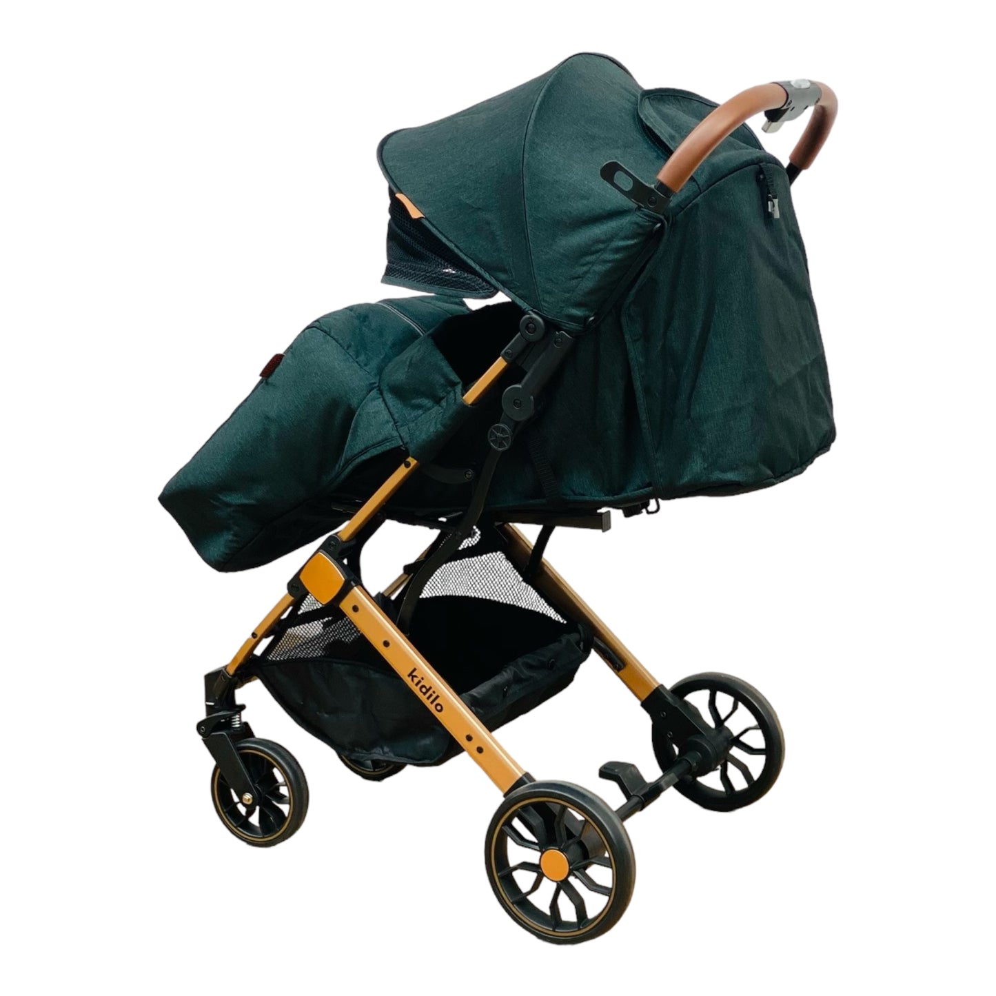 Carucior sport, cu inchidere compacta, sistem troller, pozitie somn si protectie vreme rece, VERDE