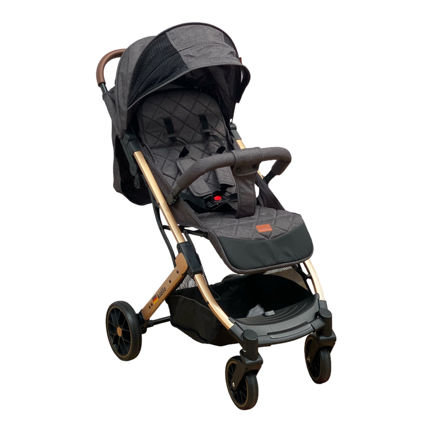 Carucior sport, cu inchidere compacta, sistem troller, pozitie somn si protectie vreme rece, GRI