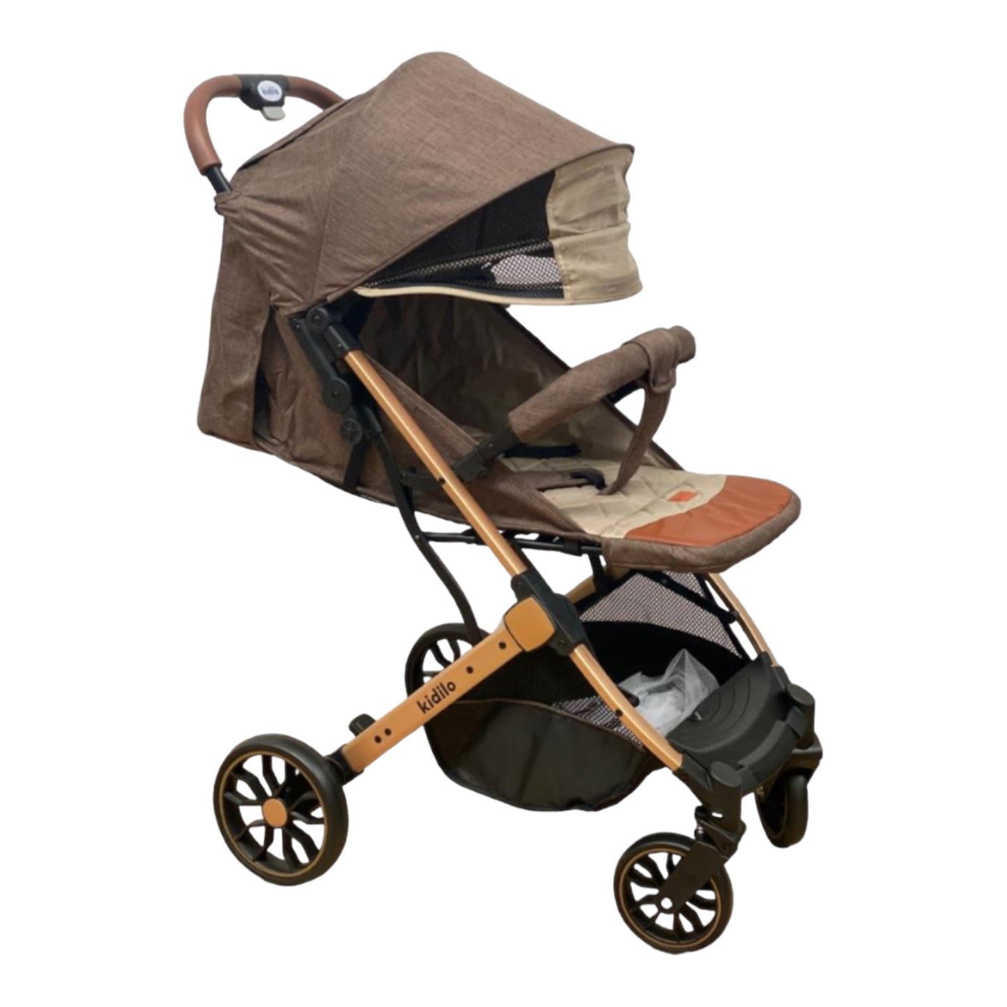 Carucior sport, cu inchidere compacta, sistem troller, pozitie somn , maro