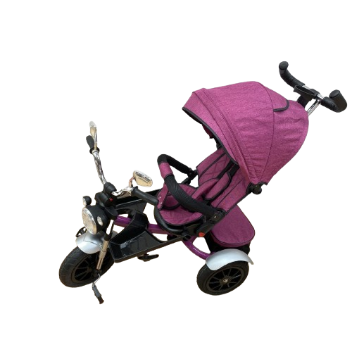 Tricicleta evolutiva, cu pozitie de somn, scaun rotativ si muzica distractiva, culoare mov,