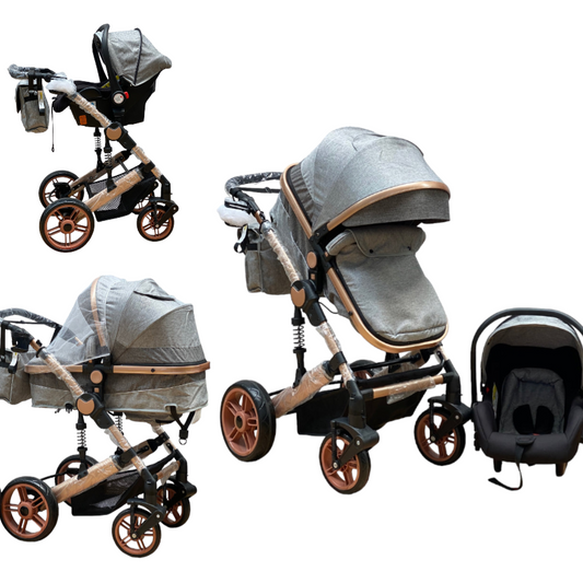 Carucior Teknum , model 3in1 , 0-36 luni, transformabil, reversibil, ultrapliabil,  culoare GRI, TR_588_GRI