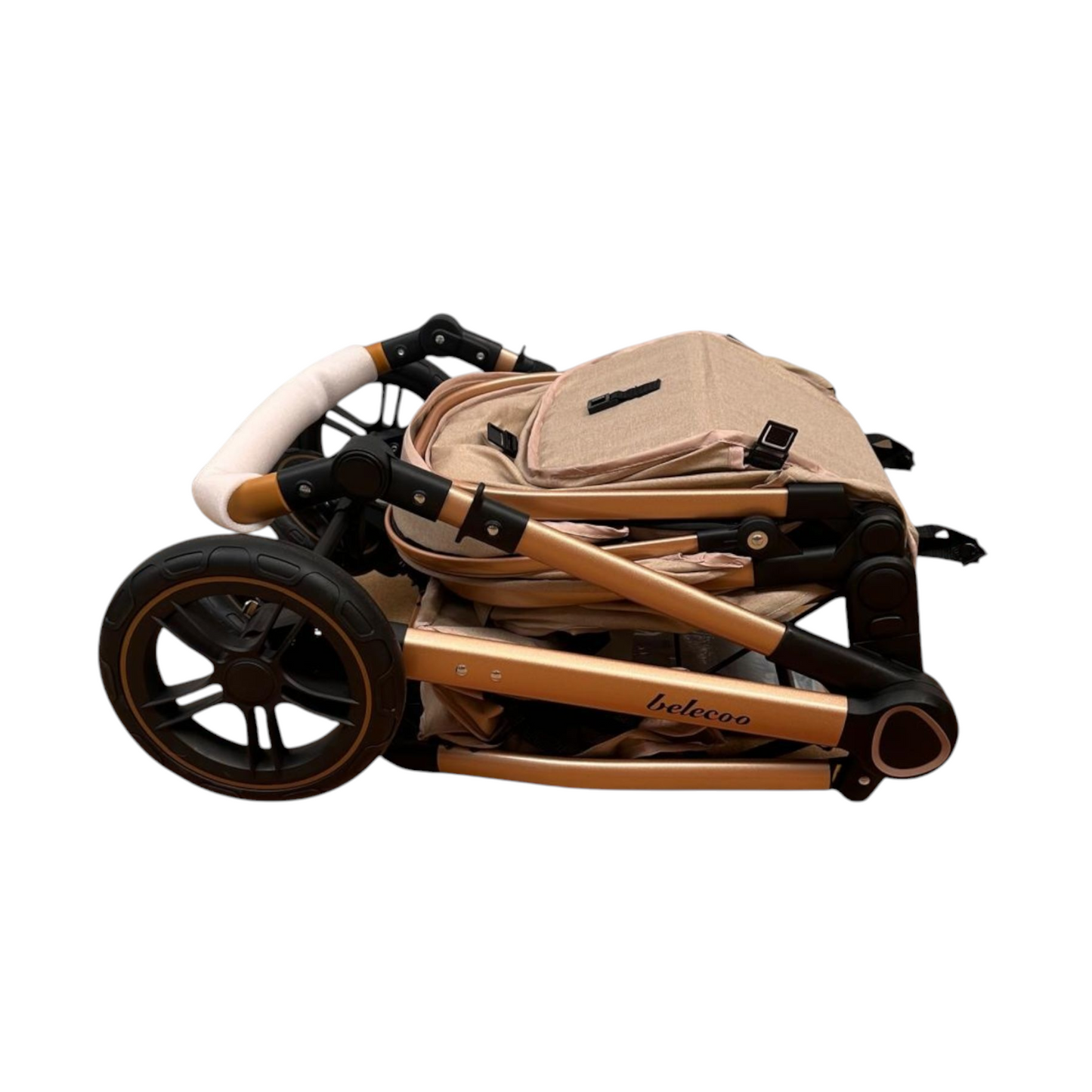 Carucior 2 in 1 Belecoo XID, cu inchidere compacta, 0-36 luni, reversibil Verde