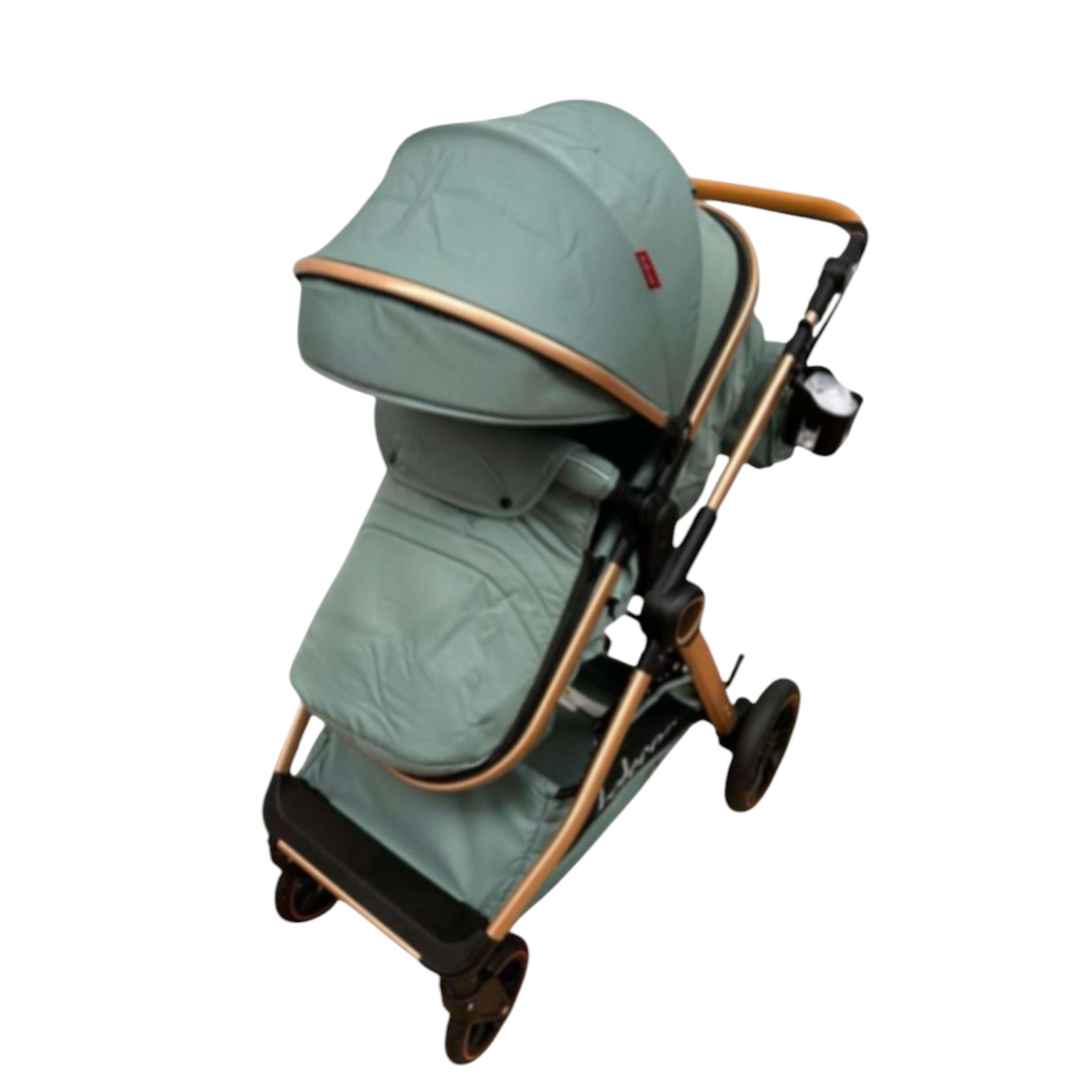 Carucior 2 in 1 Belecoo XID, cu inchidere compacta, 0-36 luni, reversibil Verde