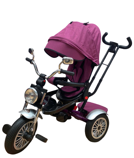 Tricicleta evolutiva cu pozitie de somn, scaun rotativ, muzica si lumini, mov